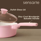 23 PCS Non Toxic Ceramic Cookware Set (Sakura Pink / Large)