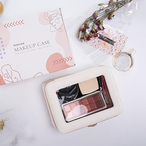 Clear Makeup Bag Organizer (Off-White / Large Glam)