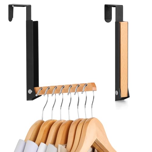 Over The Door Coat Rack (Black - 2 Pack)