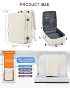 Large Travel Backpack Carry On for Women Man Gym Backpacks with Laptop Compartment Mochila de Viaje Teacher Personal Item Backpack Rucksack Airplane Accessories Must Haves Beige (33l / Beige)
