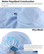UPF 80+ Sun Hat for Men Women Wide Brim Sun Hat with Neck Flap Summer Beach UV Protection Gardening Fishing Hat (Soft Blue)
