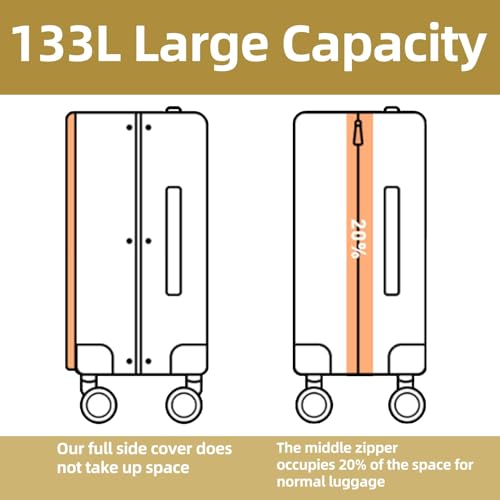 29 Inch Checked Luggage with Expansion and Side Opening (Yellow / 29 Inch)