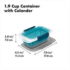 Good Grips Prep & Go Food Storage Container with Colander (Colander / Teal)