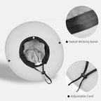 Ponytail Sun Bucket Hats for Women UV Protection Foldable Wide Brim (1 Pack-light Grey)