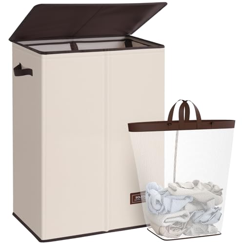 130L Laundry Hamper with Lid (Beige / 130L)