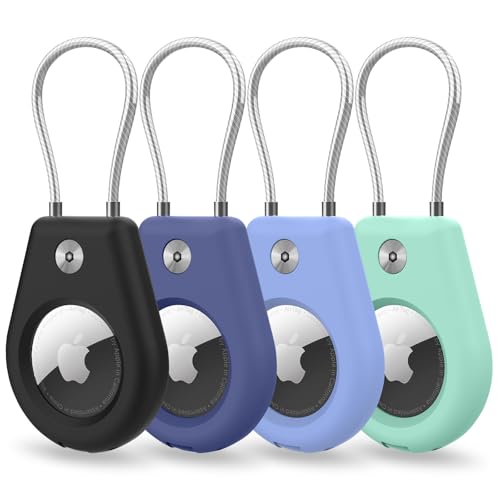 4 Pack Protect Case Compatible with Apple AirTag (4 Black/Dark Blue/Sky Blue/Mint)