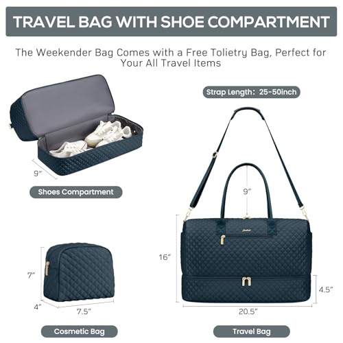 Travel Weekender Bags for Women (4-Peacock Blue / 40L-Large)