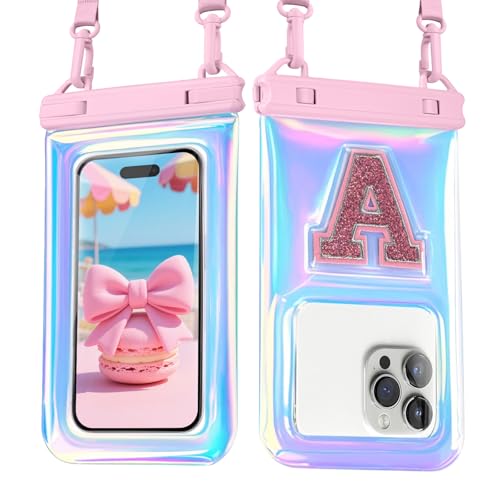 Waterproof Phone Pouch Floating (Iridescent Pink Letter)