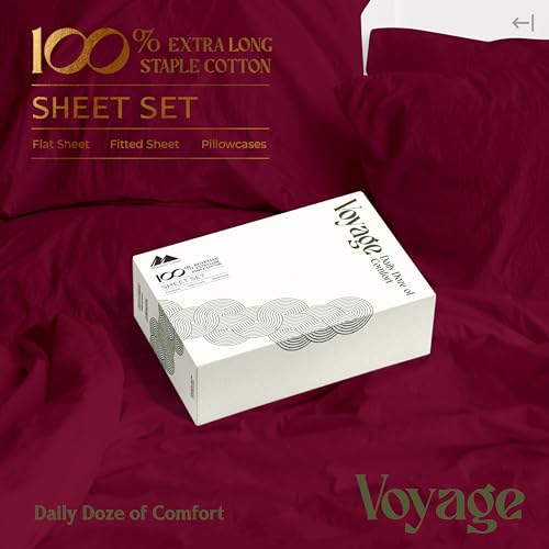 100% Egyptian Cotton Twin XL Size Sheets Set (Twin XL / 09 - Burgundy)