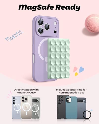 Cute Preppy Stuff Silicone Suction Cup Phone Mount (Matcha Green)