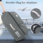 Stroller Bag Stroller Travel Bag for Airplane Compatible with UPPAbaby Vista V1 V2 V3 (Gray)