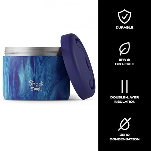 S'nack by S'well Stainless Steel Food Container (Azure Forest / 24oz / Container)