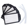 Bulk 50 Pack Premium Rigid Airline Luggage Tag Holders with 6" Worm Loops (50 Pack / Black)