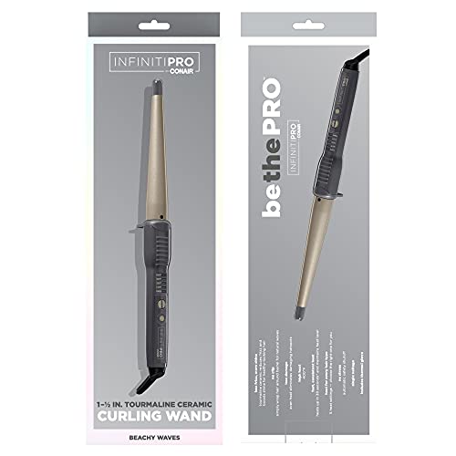 INFINITIPRO Tourmaline Ceramic 1 (Metallic Grey / 1-Inch to 1/2-Inch Tapered Wand)