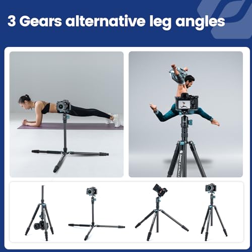 73" 185cm Carbon Fiber Travel Tripod for Camera (Blue / 73" Plus (Carbon Fiber))