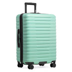 Boren Expandable Hardside Rugged Travel Luggage with 8 Spinner Wheels (Checked-Medium 26-Inch, No USB Port / Mint)