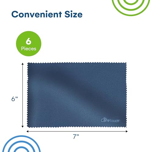 Microfiber Glasses Cleaning Cloth 6 Pack (6 Count / Navy)