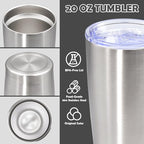 20oz Tumbler Stainless Steel Tumbler Coffee Tumbler with Lid SS (Stainless Steel)