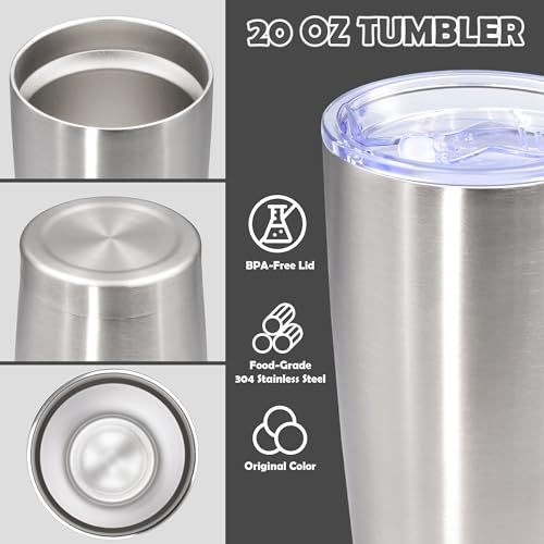 20oz Tumbler Stainless Steel Tumbler Coffee Tumbler with Lid SS (Stainless Steel)
