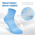 Ankle Compression Socks Women Men Plantar Fasciitis Relief 5 Pairs (Medium / White+cyan+blue+green+rose Red(5 Pairs))