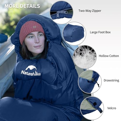 0 Degree Mummy Sleeping Bags for Adults (Blue)