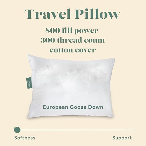 800 Fill Power European Goose Down Travel Pillow (12" x 16")