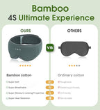 Bamboo Cotton Large Sleep Mask with Bluetooth Wireless Headphones (Gray)