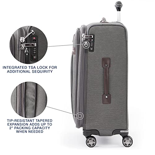 Platinum Elite Checked Luggage Spinner (Checked-Medium 25-Inch / Vintage Grey)
