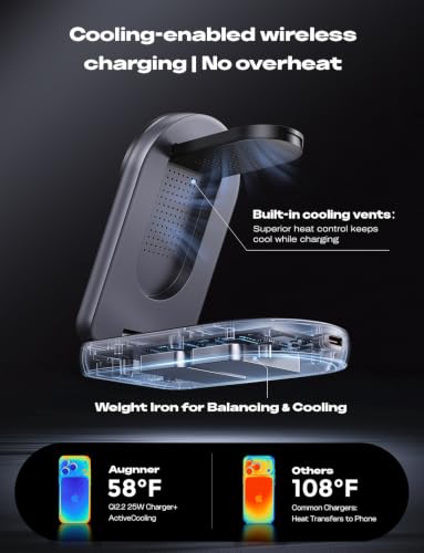 Qi2.2 25W Travel Charger 3 in 1 Foldable Magnetic Wireless Charging Station (Grey)