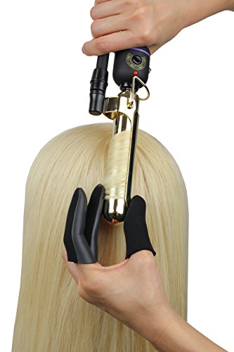 Heat Shield Professional High Heat Resistant Finger Protection Guards for Curling & Flat Irons (3 Count (Pack of 1) / Black)