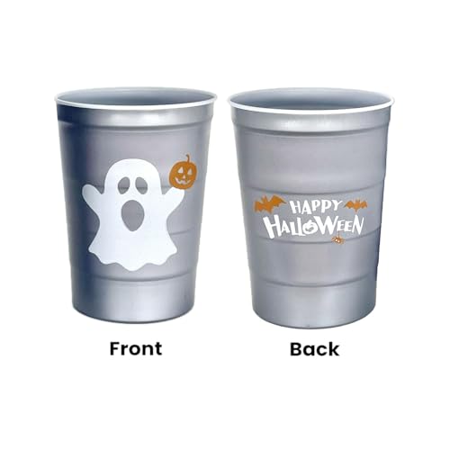16 oz. Reusable Party Cups (Halloween Gray / 12 Count)