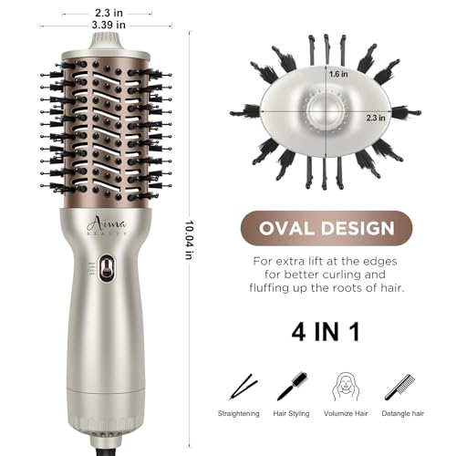 2.3 Inch Auto Dual Voltage Hair Dryer Brush Cool Shot (Matte Silver)