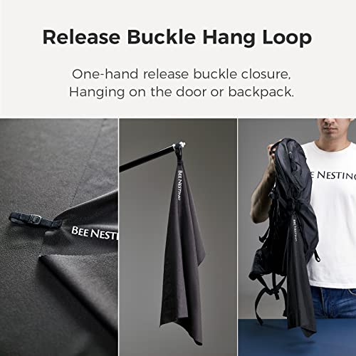 Ultralight Quick Dry Towels in XLarge & Small Sizes with Compact Packable Pocket Microfiber Towel for Backpacking Travel Beach Hiking Swimming Sports & Yoga (XL&S / Black)