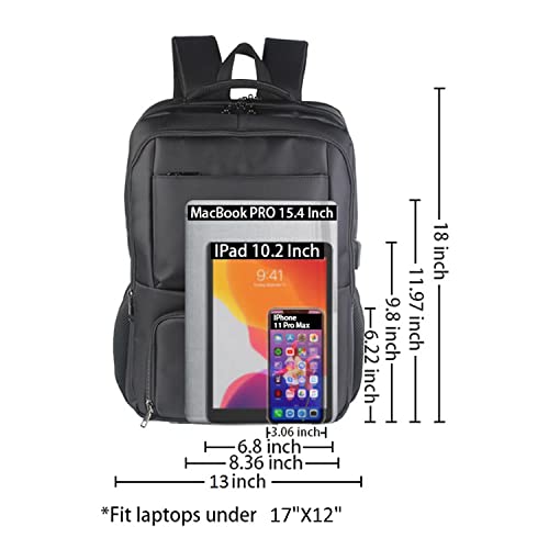 Laptop Backpack Fits 17 Inch Computer (A Black)