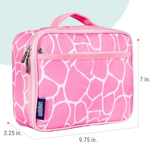 Kids Insulated Lunch Box (9.75 x 7 x 3.25 inches / Pink Giraffe)