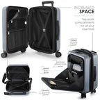20 Inch Carry On Luggage 22x14x9 Airline Approved Suitcase (Carry-on 20 Inch / Grey)