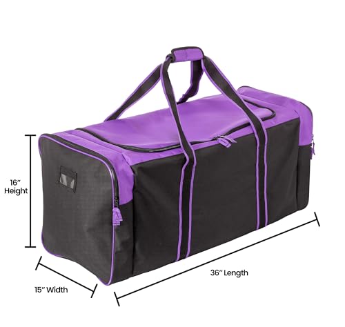 Heavy Duty Multi Pocket Large Sports Gym Equipment 3 (36IN / XL 36" Purple)