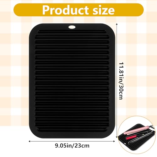 Large Heat Resistant Mat for Styling Tools (Black)