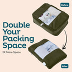 10 Pack Large Compression Packing Cubes for Travel (Olive / 10 Pack)