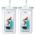 2 Pack Green White Cell Phone Bag (White & White)