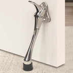 2 Pack 6 Inch Kick Down Door Stoppers for Bottom of Door (Satin Nickel / 6 inch x 2pack)