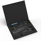 Premium Beard & Mustache Set with Beard scissors for men (4.5" Beard & Mustache Scissors / Black)