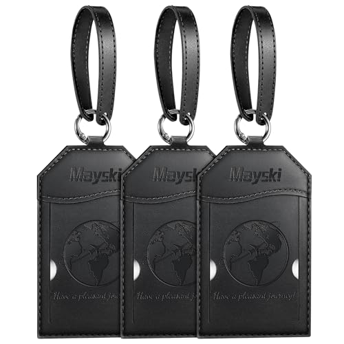 3 Pack Luggage Tags for Suitcases Bag Tag (Black Global)