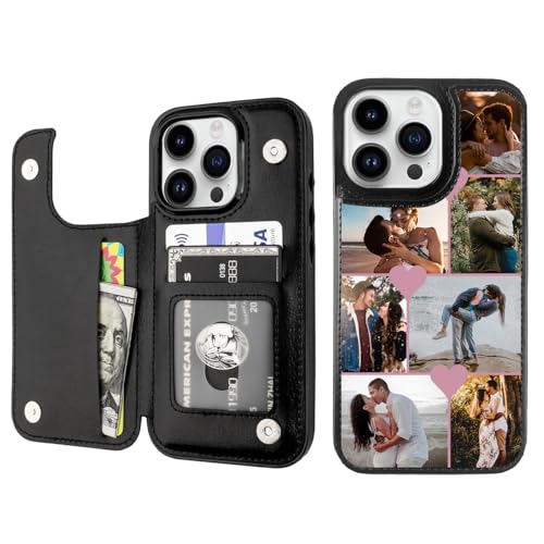 Custom Wallet Phone Case for iPhone 14 Pro Max (Black-E / iPhone 14 Pro Max)