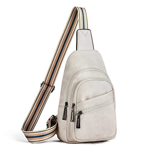 Sling Bag Crossbody Bags for Women Small Cross Body Bag Fanny Packs Chest Sling Purse for Daily Travel Leisure Sport (4-3 Beige)