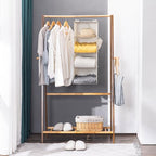 Hanging Closet Organizer and Storage for Clothes (4-SHELF / Beige)