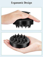 2 Pack Scalp Massager Hair Growth Scrubber for Dandruff Removal (Red & Black)