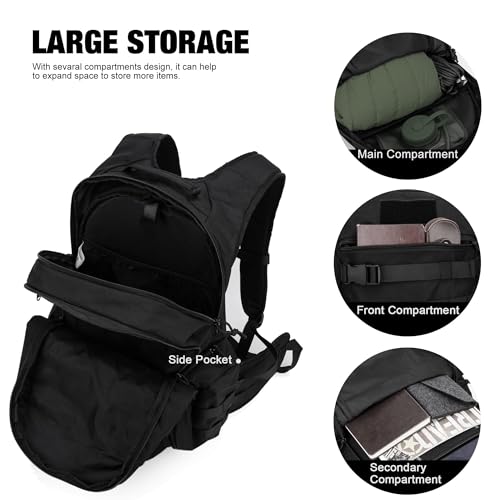 35L Tactical Backpack for Men (Black)