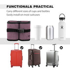 Luggage Travel Cup Holder Hands Free Drink Caddy for Suitcase Handle (Lavender)