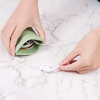2 Pack Black PU Leather Slim Ring Pouch Squeeze Jewelry Travel Bag (Black / 2.99" x 2.56")